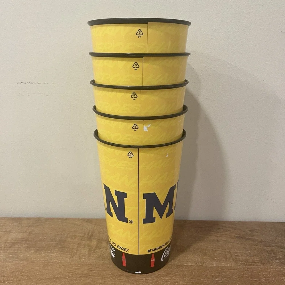 Michigan Wolverines Stadium Cups Set of 5 Coca Cola 2022 Football Athletics